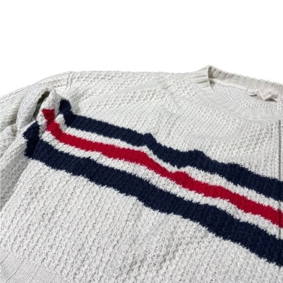 Urban Retro Striped Cropped Knit Sweater Medium Crop Top Long Sleeve - Picture 3 of 5